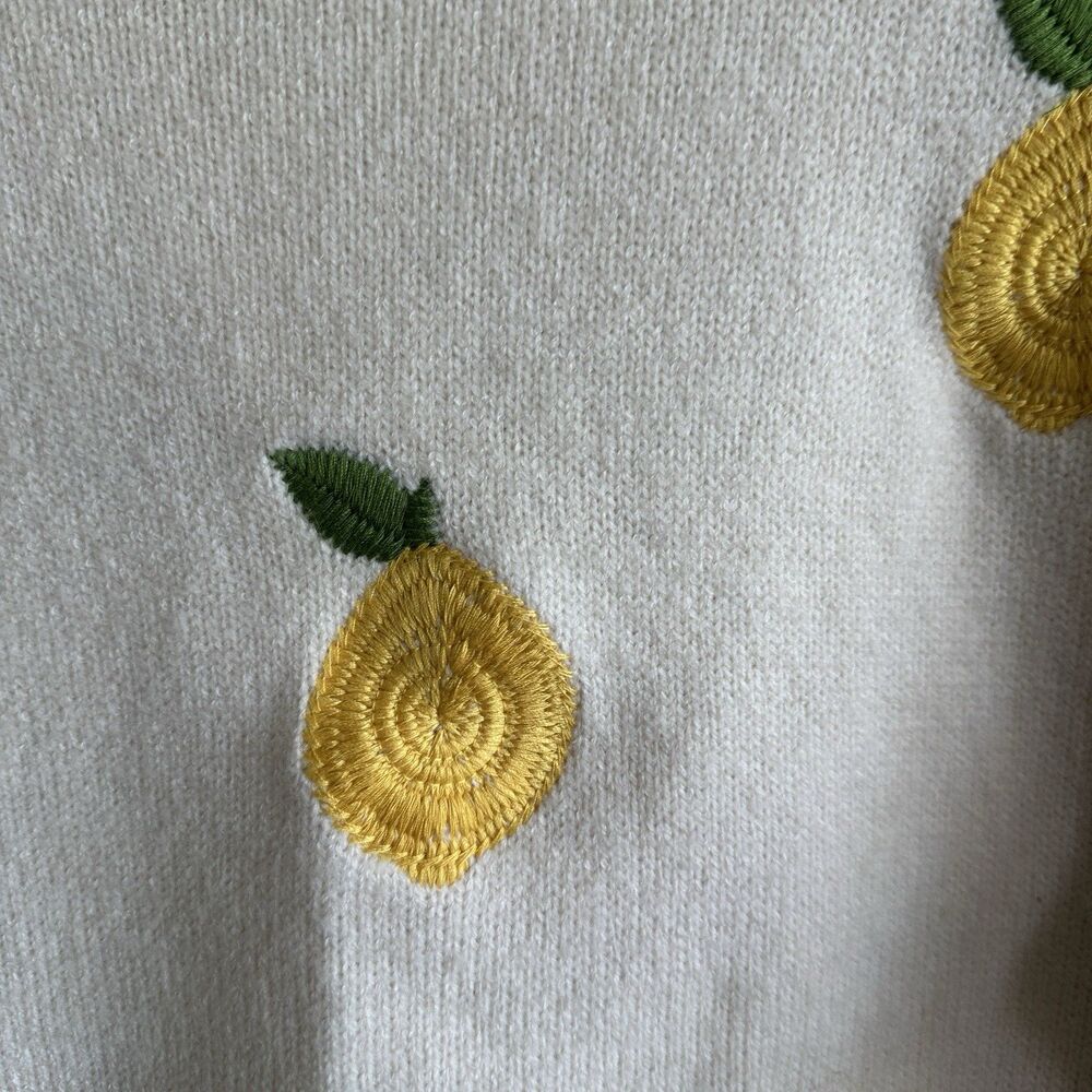 Voy Sweater S Lemon Embroidered Women’s Pullover - Picture 5 of 6